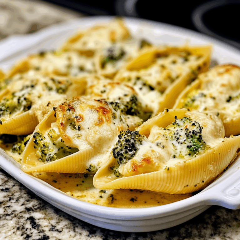 Chicken Broccoli Alfredo Stuffed Shells