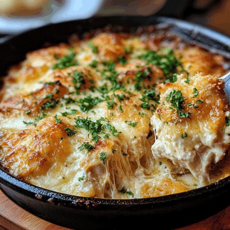 Creamy Chicken Casserole with Cheese and Parsley