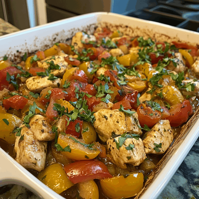 Chicken Casserole with Tomatoes, Peppers, and Parsley