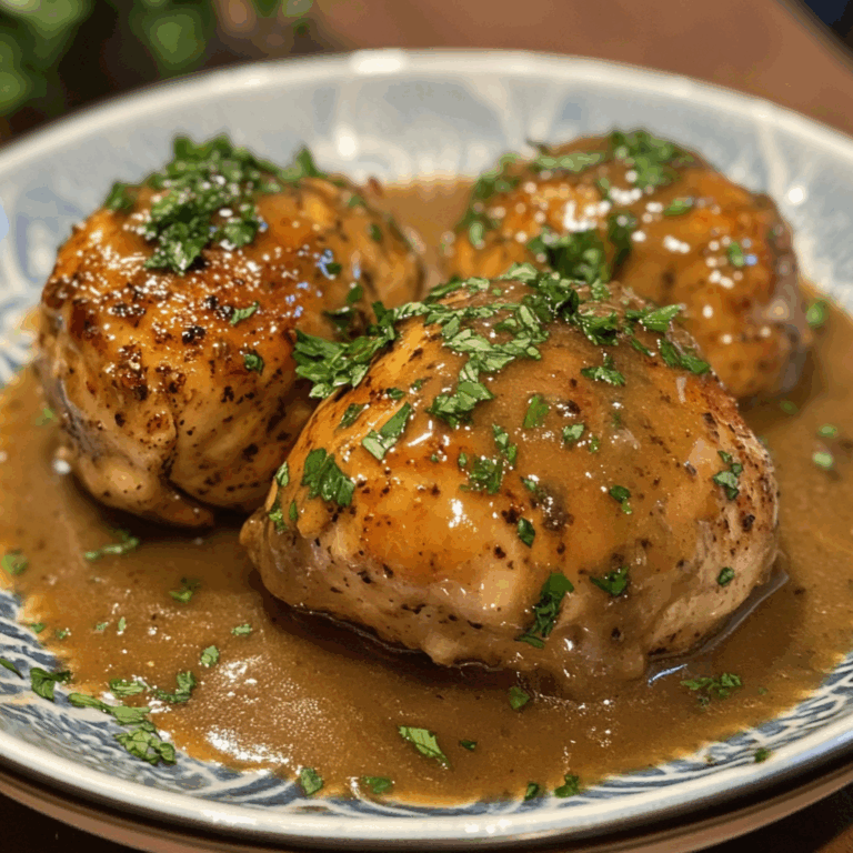 Chicken Covered in Gravy with Parsley