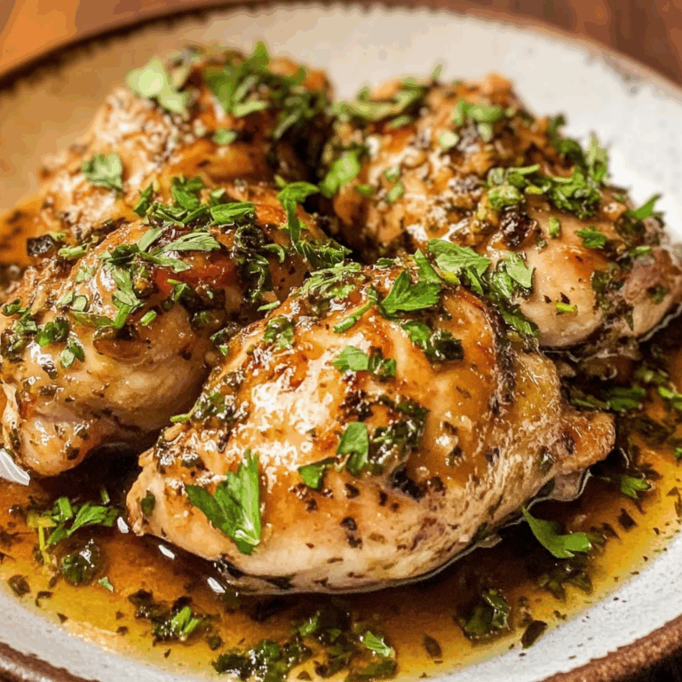 Chicken Covered in Sauce and Herbs