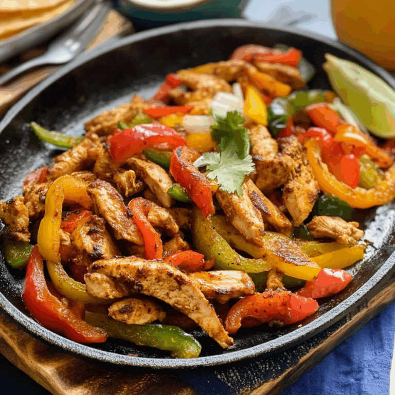 Sizzling Chicken Fajitas with Peppers and Onions
